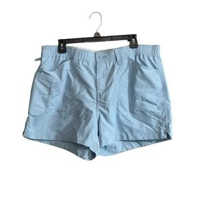 AFTCO Women Fishing Shorts Sz 14 Blue Outdoor Beach Boat Utility Stretch